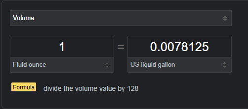  1 ounce to gallon